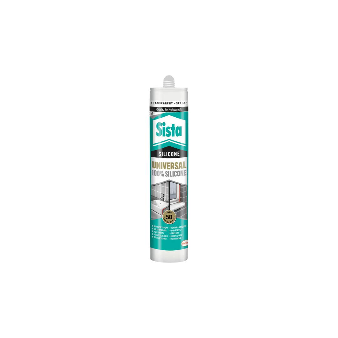 Sista Universal Şeffaf Silikon – Çok Amaçlı İzolasyon ve Dolgu Silikonu 280 ml