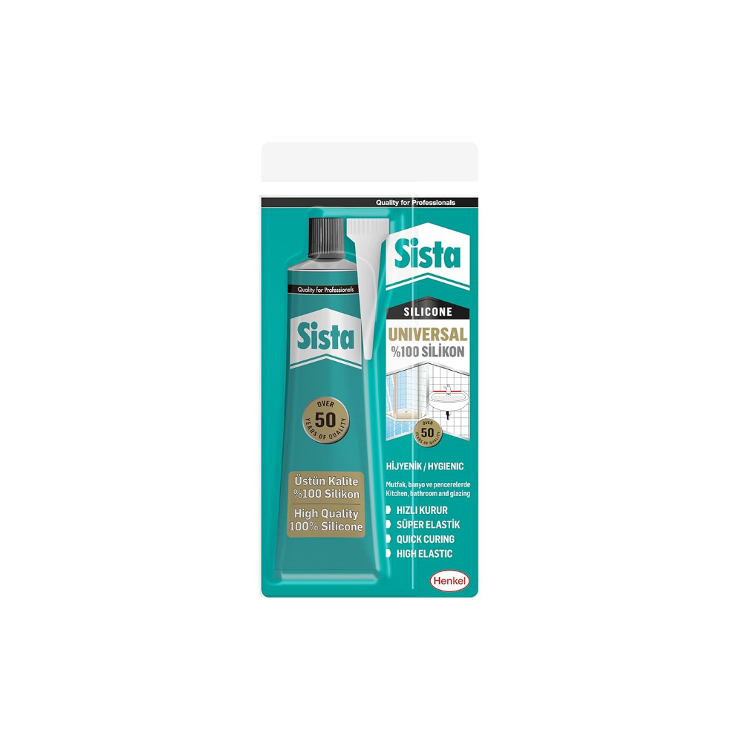 Sista Universal Silikon 50 gr Beyaz – Pratik Boy Çok Amaçlı Dolgu ve Sızdırmazlık Silikonu
