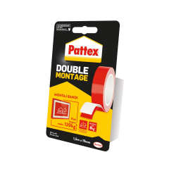 Pattex Double Montage Montaj Bandı – Çift Taraflı Süper Güçlü Yapışkan Bant 120 kg/m² Taşıma Gücü