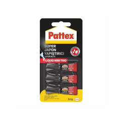 Pattex Mini Trio Japon Yapıştırıcı – 3’lü Ekstra Güçlü Hızlı Yapıştırıcı Seti (3 x 1g)