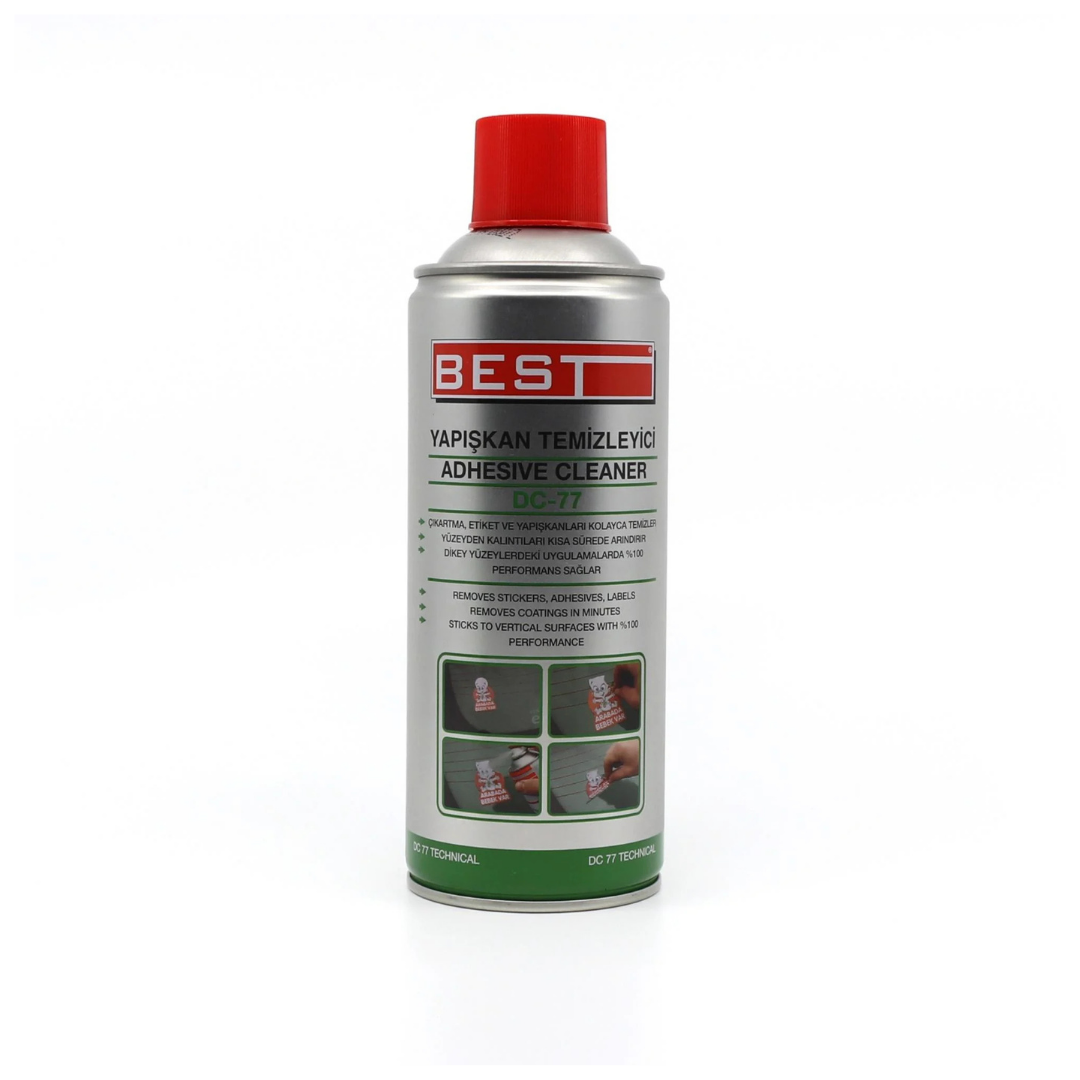 Best Yapışkan Temizleyici DC77 Sprey 400 ml – Etiket, Bant ve Yapışkan Kalıntılarını Hızlı ve Etkili Temizleyici