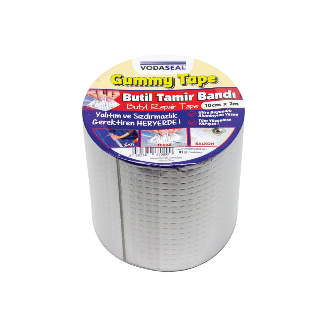 Vodaseal Gummy Tape – Ultra Güçlü Su Geçirmez Yapışkan Tamir Bandı 10 cm x 1,5 m