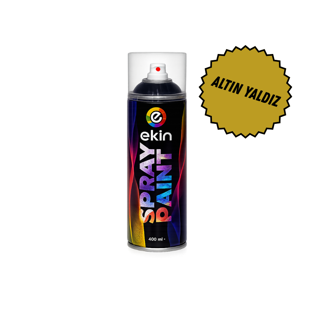 Ekin Sprey Boya 400 ml – Altın Yaldız Renkli Parlak Sprey Boya