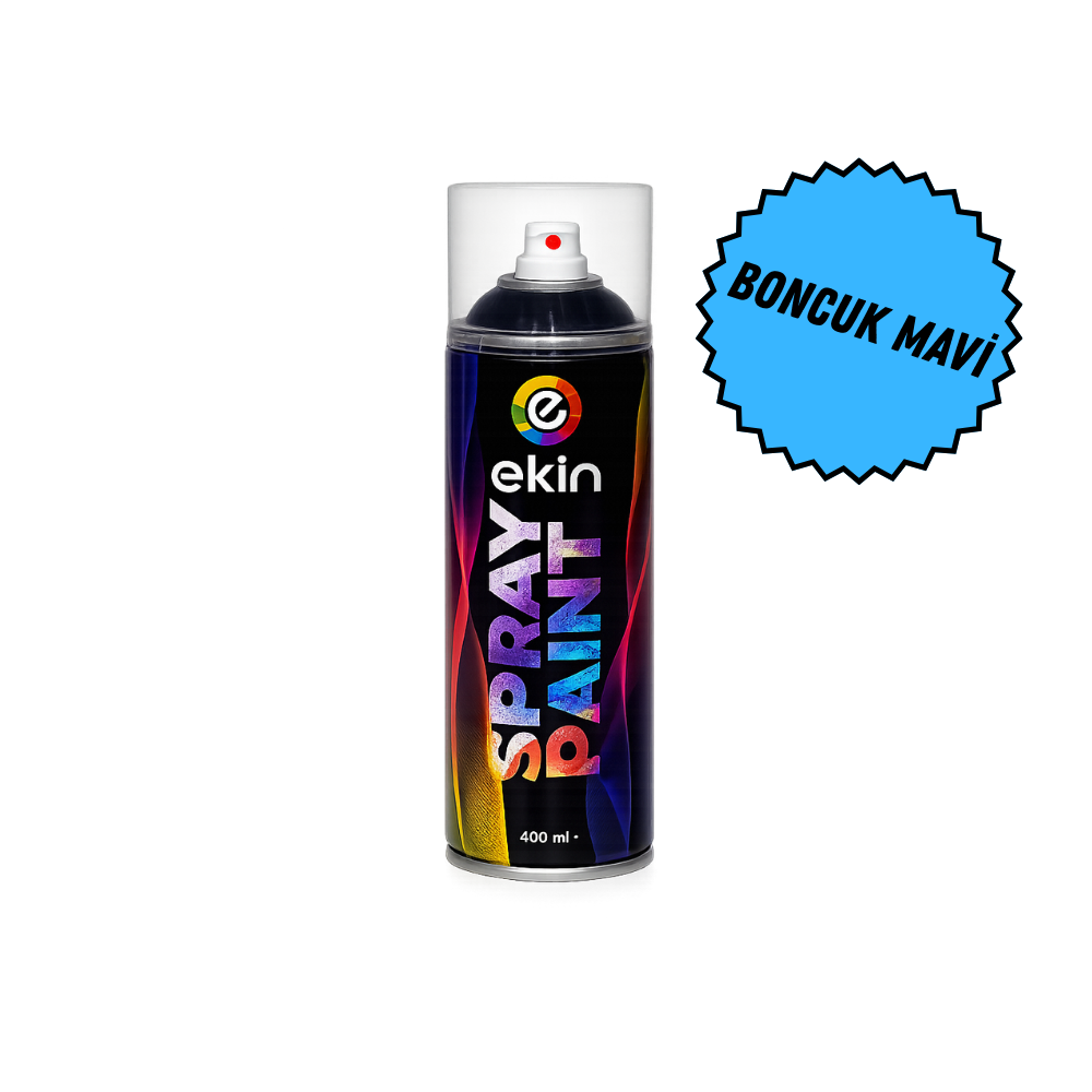 Ekin Sprey Boya 400 ml – Boncuk Mavi Renkli Parlak Sprey Boya