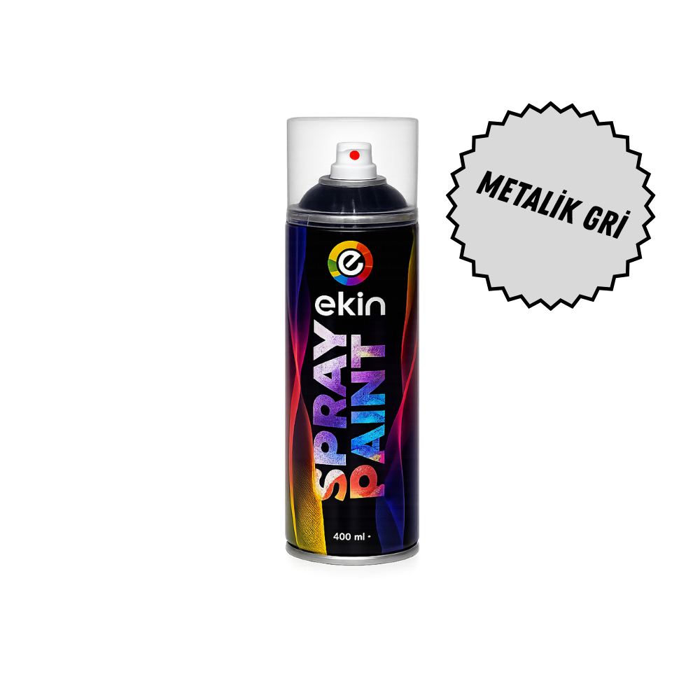 Ekin Sprey Boya 400 ml – Metalik Gri Renkli Parlak Sprey Boya