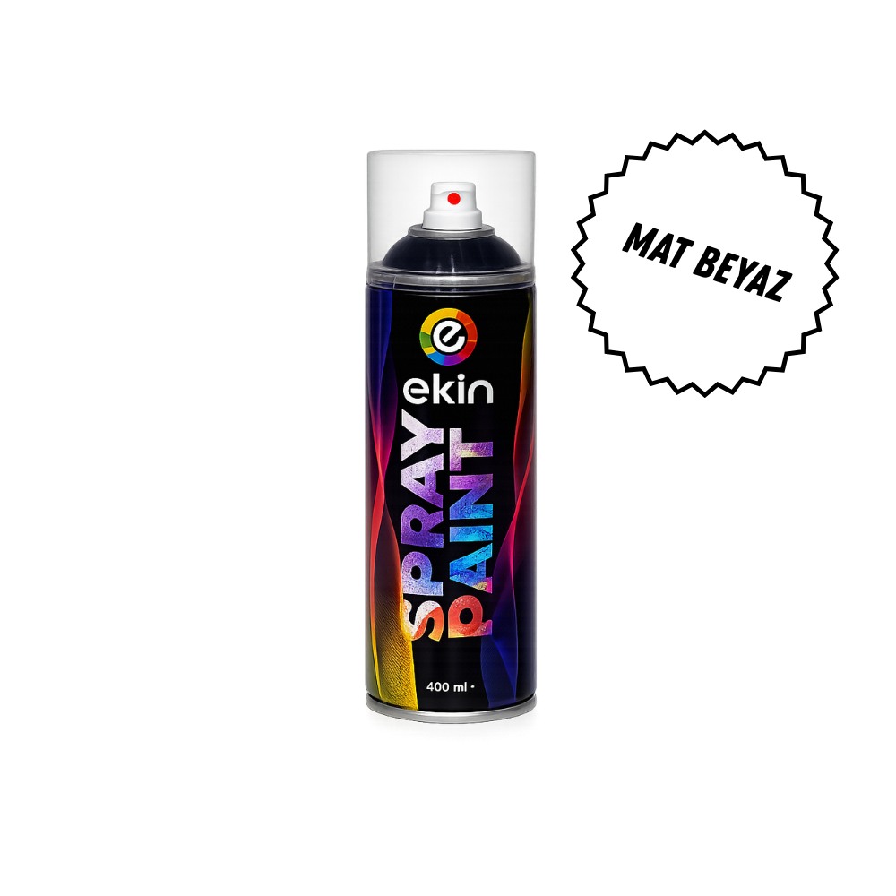 Ekin Mat Beyaz Sprey Boya 400 ml – Dayanıklı ve Hızlı Kuruyan
