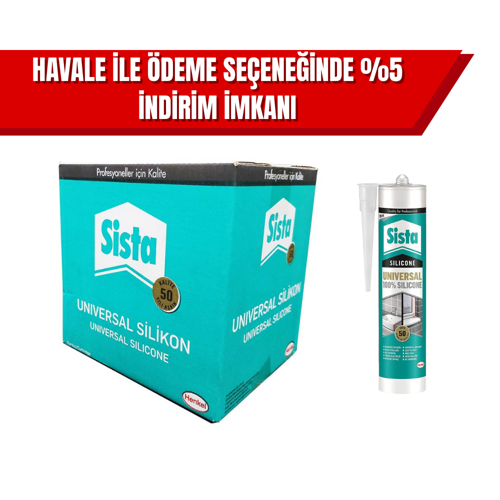 Sista Universal Beyaz Silikon 1 Koli (20 Adet)