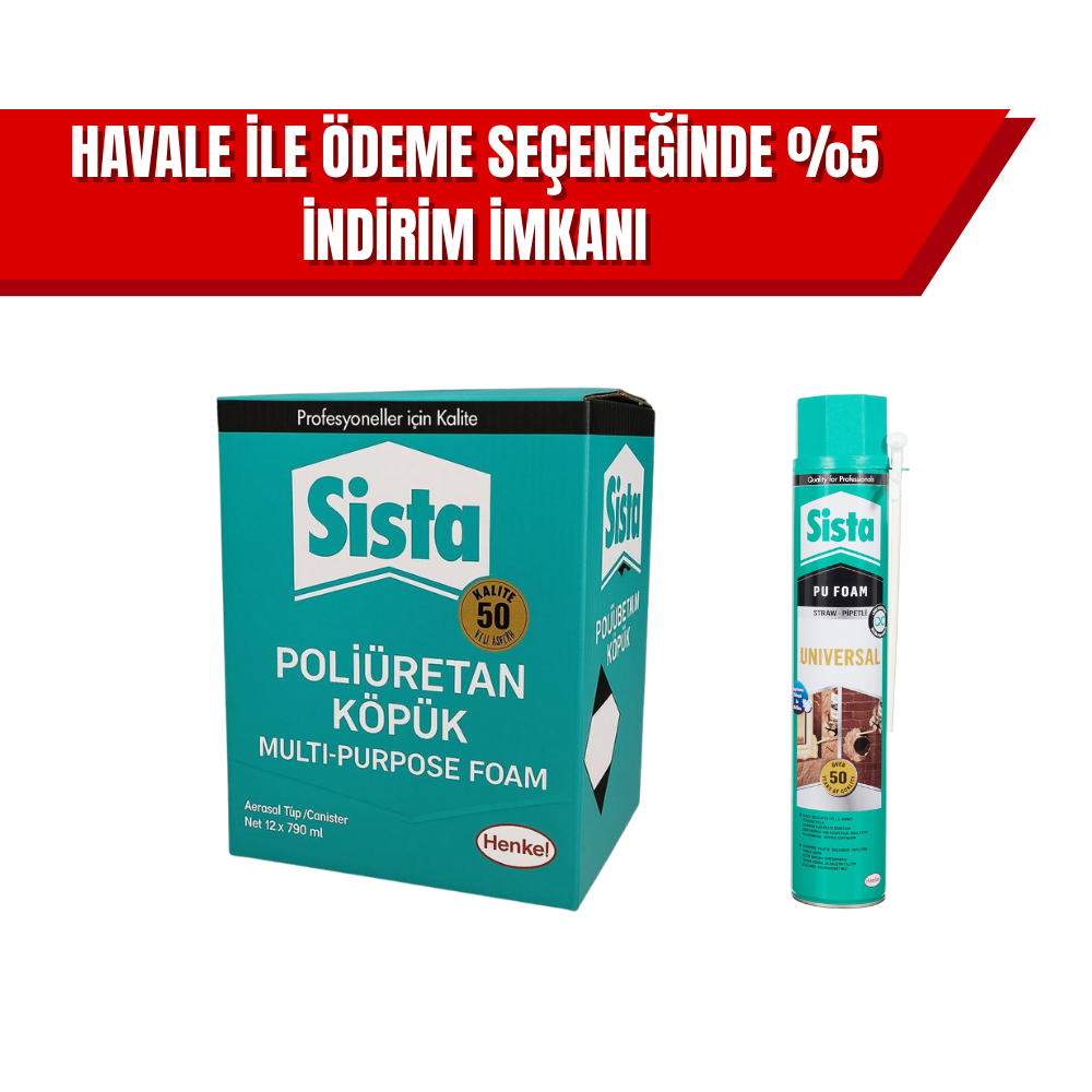 Sista Universal Poliüretan Köpük 1 Koli (12 Adet)