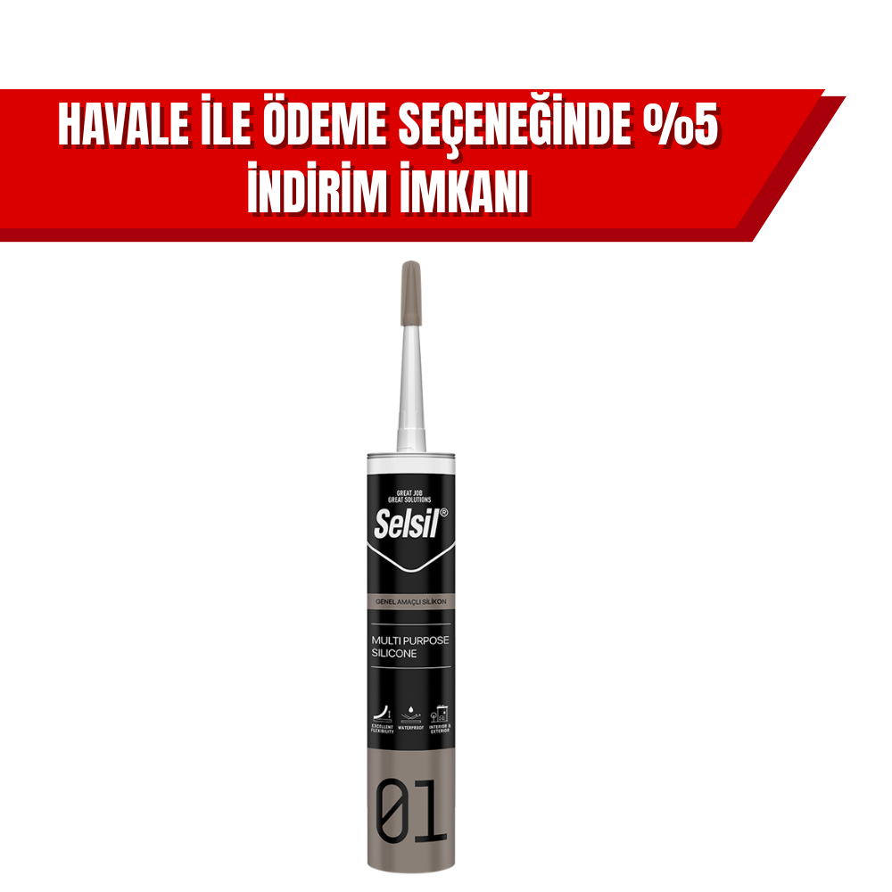 Selsil Genel Amaçlı Silikon Şeffaf 1 Koli (25 Adet)