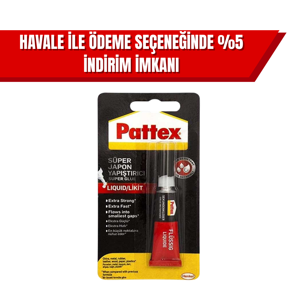Pattex Süper Japon Yapıştırıcı 3 g – Anında Güçlü Tutunma 1 Koli (40 Adet)