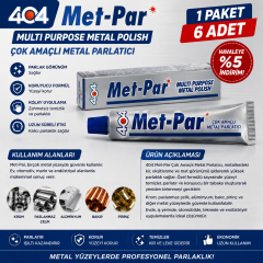 404 Met-Par Çok Amaçlı Metal Parlatıcı 1 Paket 6 Adet - Krom Çelik Alüminyum Metal Polish