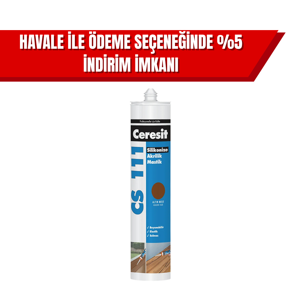 Ceresit CS 111 Altınmeşe Akrilik Mastik 280 ml | Boyanabilir Derz ve Çatlak Dolgu (30'lu Koli)