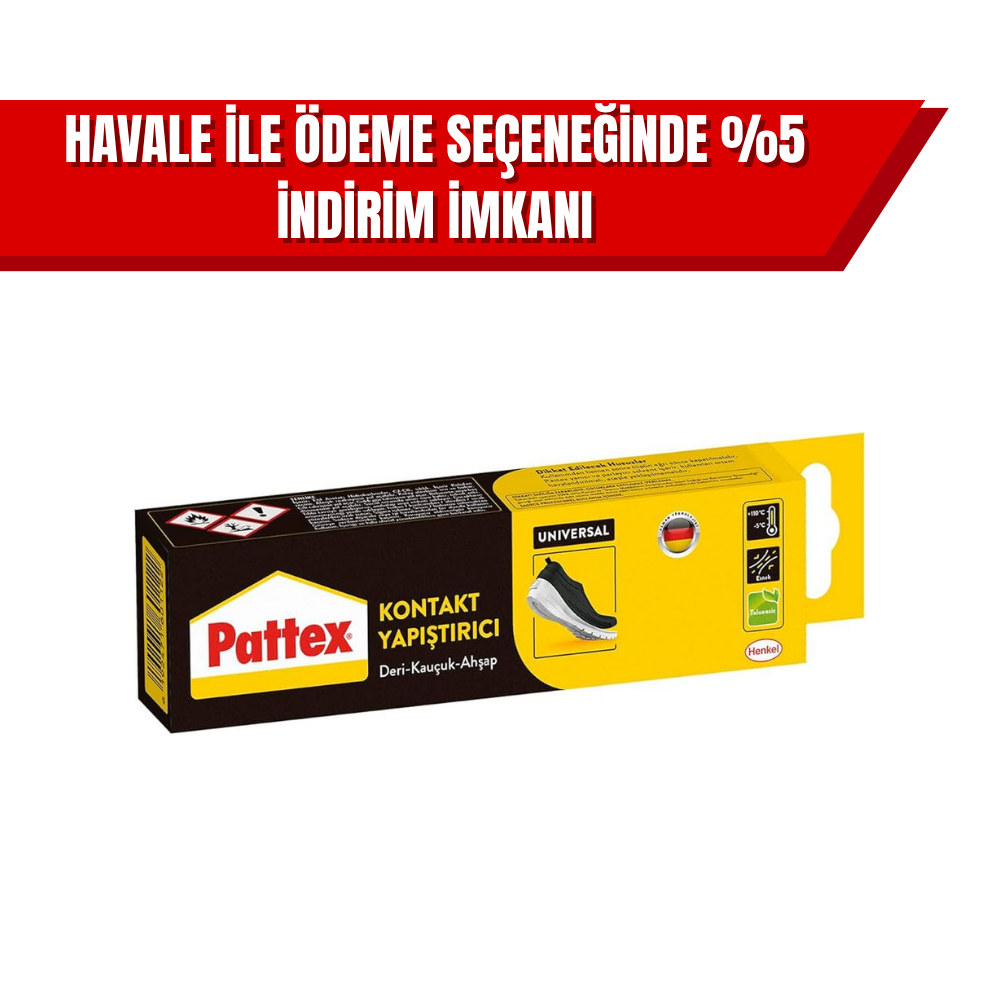 Pattex Kontakt Yapıştırıcı 50 gr | Deri, Kauçuk ve Ahşap İçin Güçlü Kontakt Yapıştırıcı (12’li Koli)