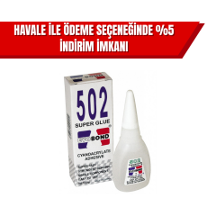 Evobond 502 Japon Yapıştırıcı 20 gr | Ultra Hızlı Süper Güçlü Anında Yapıştırıcı (50’li Koli)