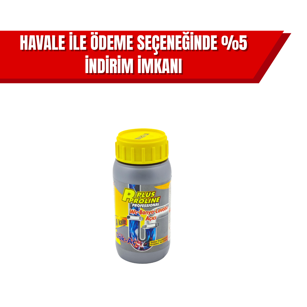 Plus Proline Lavabo Açıcı 500 gr | Güçlü Tıkanıklık Giderici Kimyasal (12’li Koli)