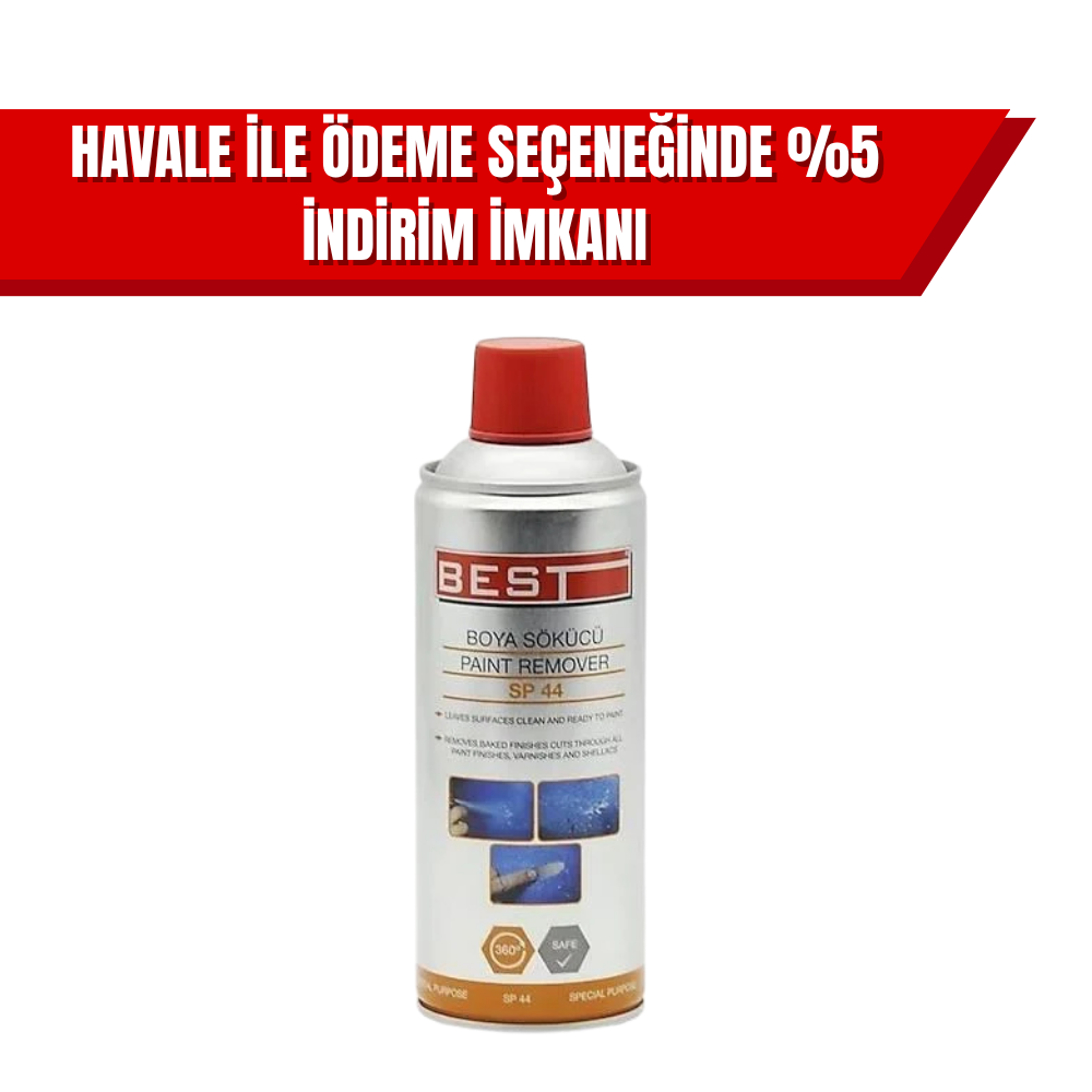 Best SP-44 Boya Sökücü Sprey 400 ml | Güçlü Yüzey Temizleyici ve Boya Çıkarma Kimyasalı (12’li Koli)