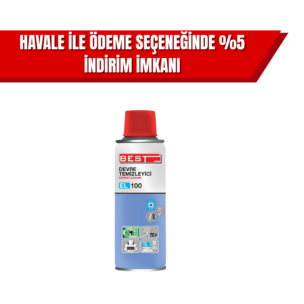 Best EL-100 Yağlı Devre Temizleyici Sprey 200 ml | Elektronik ve Kontakt Temizleme Spreyi (30’lu Koli)