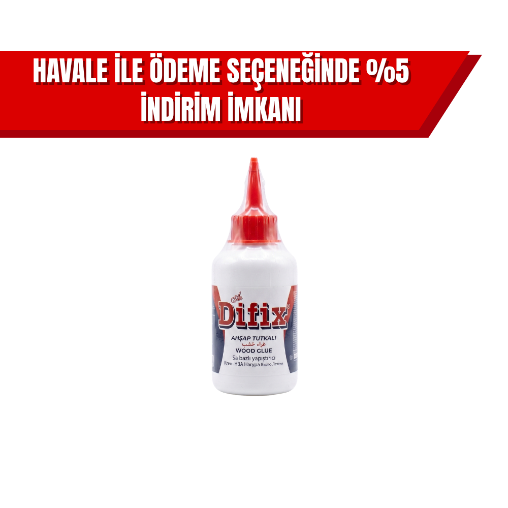 Difix Ahşap Tutkalı 100 gr | Yüksek Mukavemetli Mobilya ve MDF Yapıştırıcı (24’lü Koli)