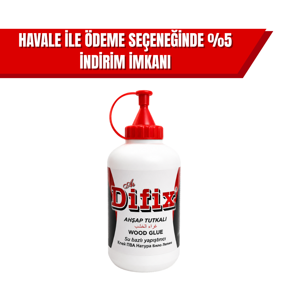 Difix Ahşap Tutkalı 700 gr | Yüksek Mukavemetli Profesyonel Mobilya ve MDF Yapıştırıcı (12’li Koli)
