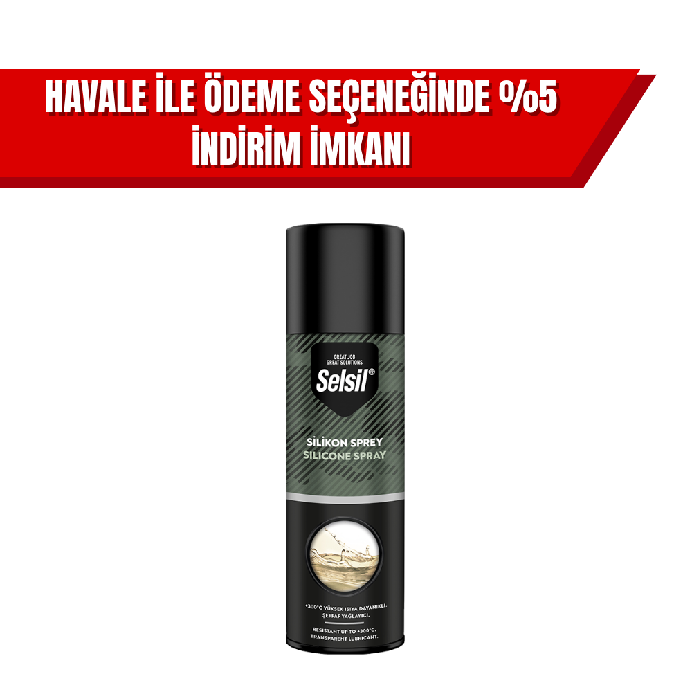 Selsil Silikon Sprey 500 ml | Çok Amaçlı Yağlayıcı, Koruyucu ve Sürtünme Azaltıcı Sprey (24’lü Koli)