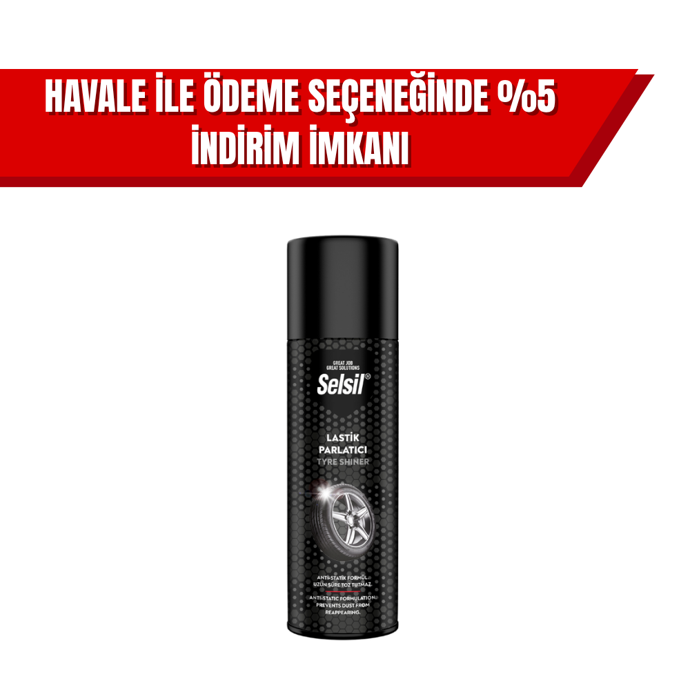 Selsil Lastik Parlatıcı 500 ml | Araç Lastikleri İçin Uzun Süre Kalıcı Parlatıcı ve Koruyucu Sprey (24’lü Koli)