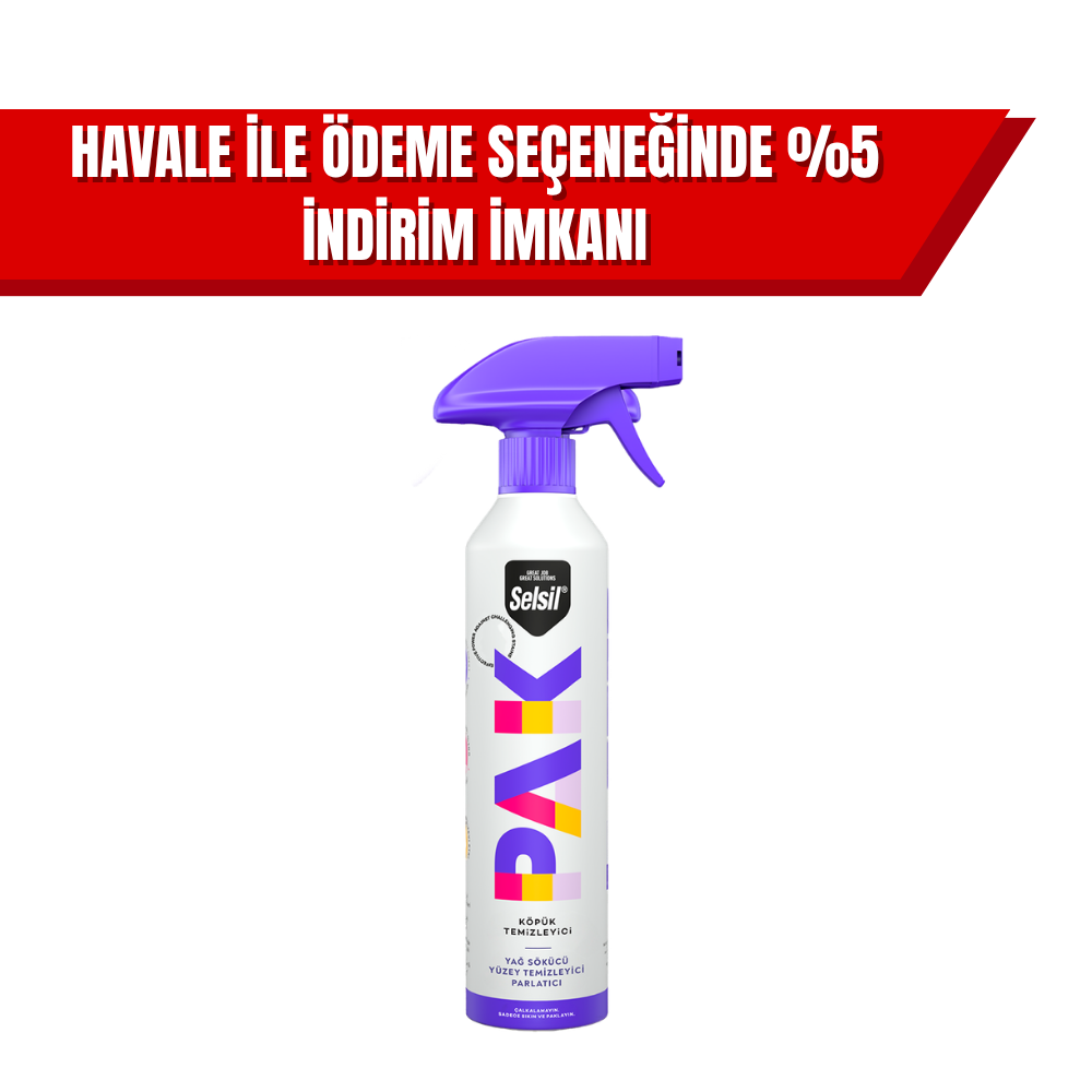 Selsil Pak Sprey 500 ml | Çok Amaçlı Temizleyici, Yağ ve Kir Sökücü Endüstriyel Sprey (12’li Koli)