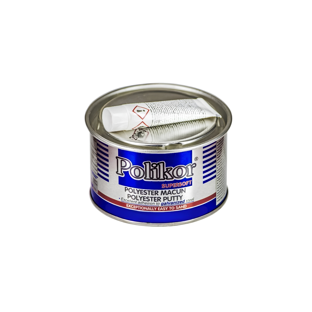 Polikor Oto Çelik Macun 450 gr – Kaporta Onarımı İçin Kolay Zımparalanabilir Polyester Dolgu Macunu